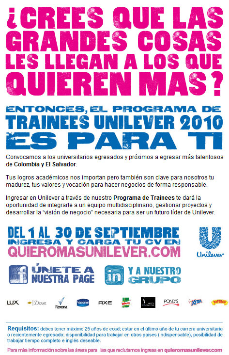 Programa de trainees UNILEVER 2010