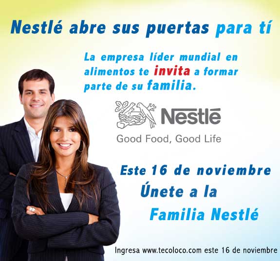 Nestlé abre sus puertas para tí